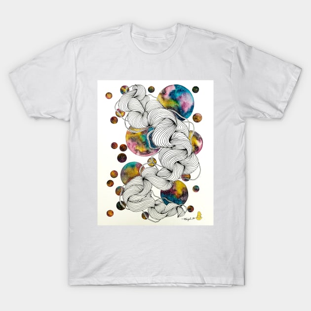 Galaxy Spheres T-Shirt by amyliafaizalart